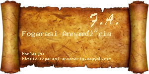 Fogarasi Annamária névjegykártya